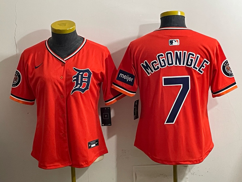 youth Detroit Tigers #7 McGonigle orange Nike 2026 MLB Jersey 0404001